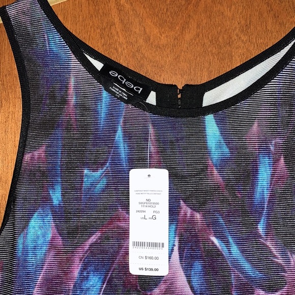 Bebe Print Contrast Waist Dress - Picture 4 of 4